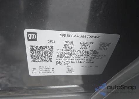 2025 Chevrolet Trailblazer Fwd Rs z USA, uszkodzony, nr VIN KL79MTSL6SB078808